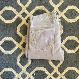 AG Adriano Goldschmied Grey Stevie Slim Straight Corduroy
